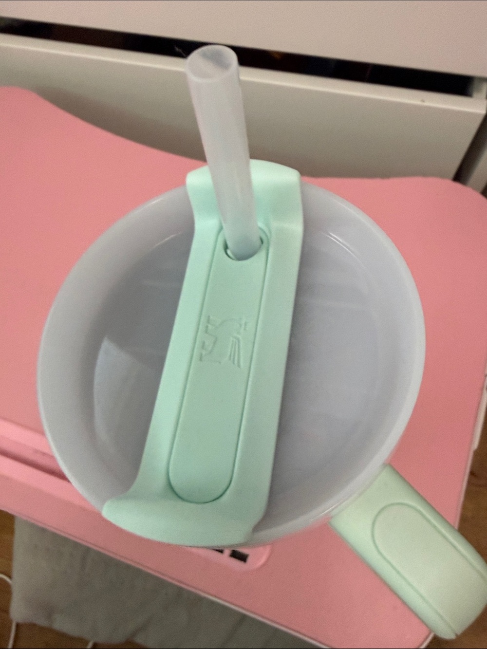Stanley Mint Green Travel Mug with Handle and Straw - Picture 5 of 5